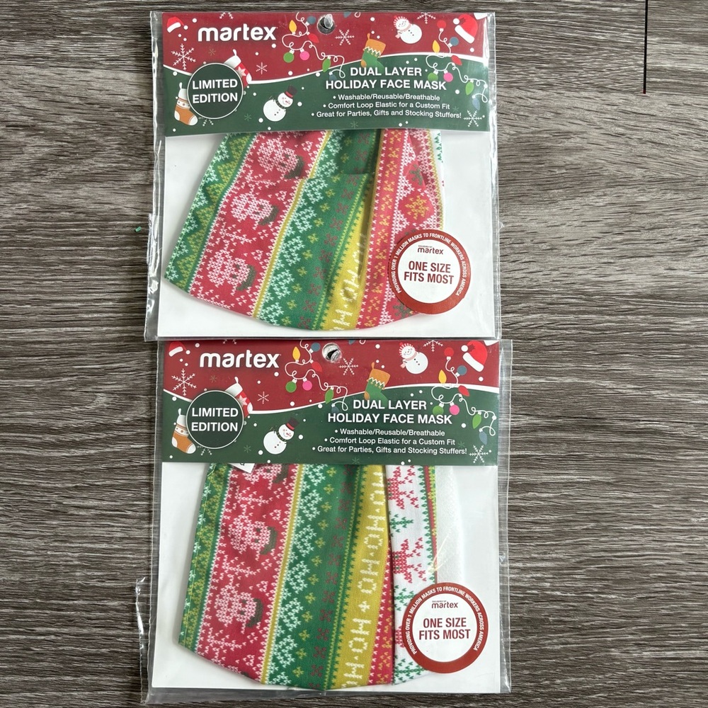 Martex Holiday Face Mask - Red, Green, White